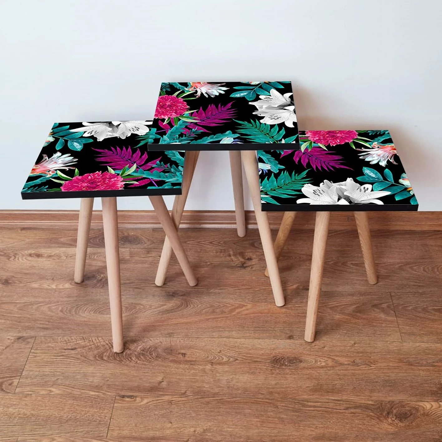 Set tavolinash të mbivendosura, 3 copë, Skye Decor, shumëngjyrëshe, 3Shp190