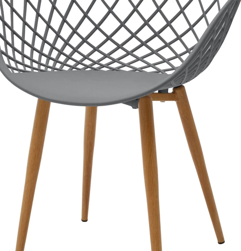 Karrige Ezra, ngjyrë gri, këmbë metali natyrale, 62x42x82cm