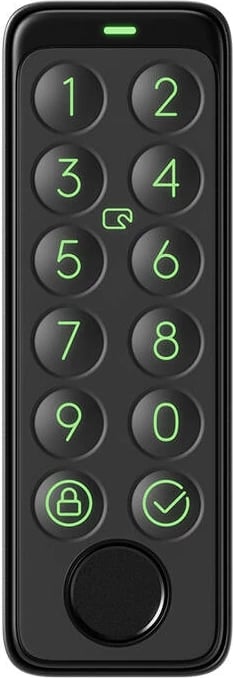 Tastierë dere smart SwitchBot W2500020 me lexues shenjash gishtash, PIN dhe kartë, Bluetooth, IP65, e zezë