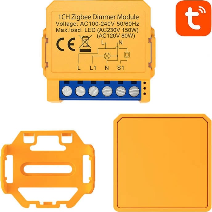 Switch i mençur Avatto ZDMS16-2, ZigBee, TUYA, portokalli