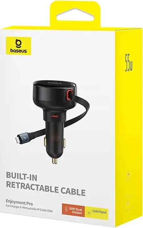 Karikues veture Baseus Enjoyment Pro me kabllo Lightning + USB-C, 55W, zi