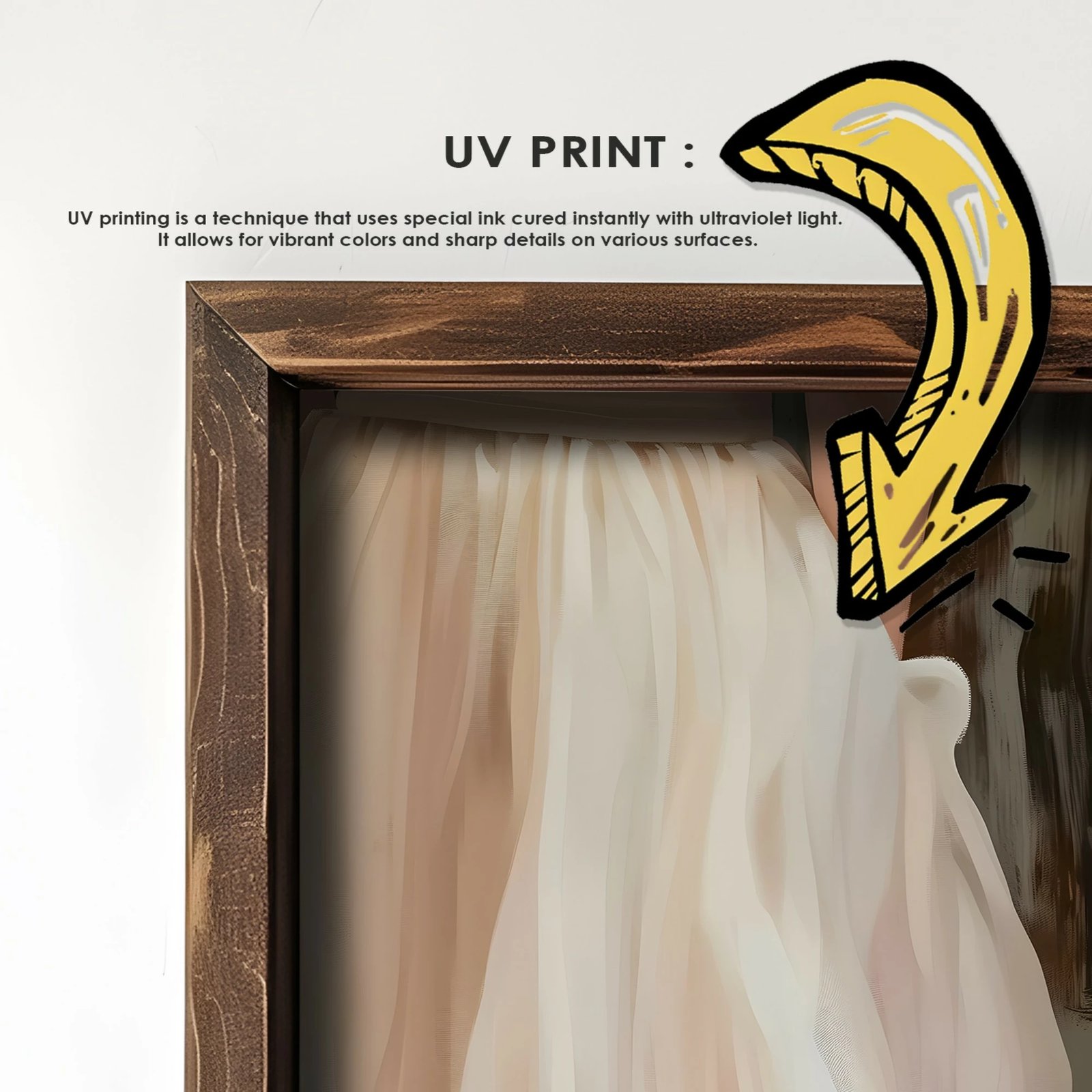 Pikturë dekorative me kornizë MDF, shumëngjyrëshe, Wallity, GE106-L