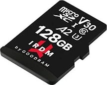 Kartelë memorie microSD GOODRAM IRDM 128GB me adapter SD, UHS-I U3 A2, e zezë