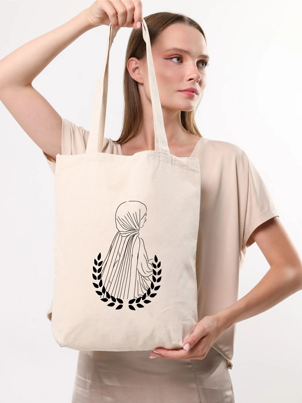 Çantë tote Zoozie Bags, krem, 35x40x8cm