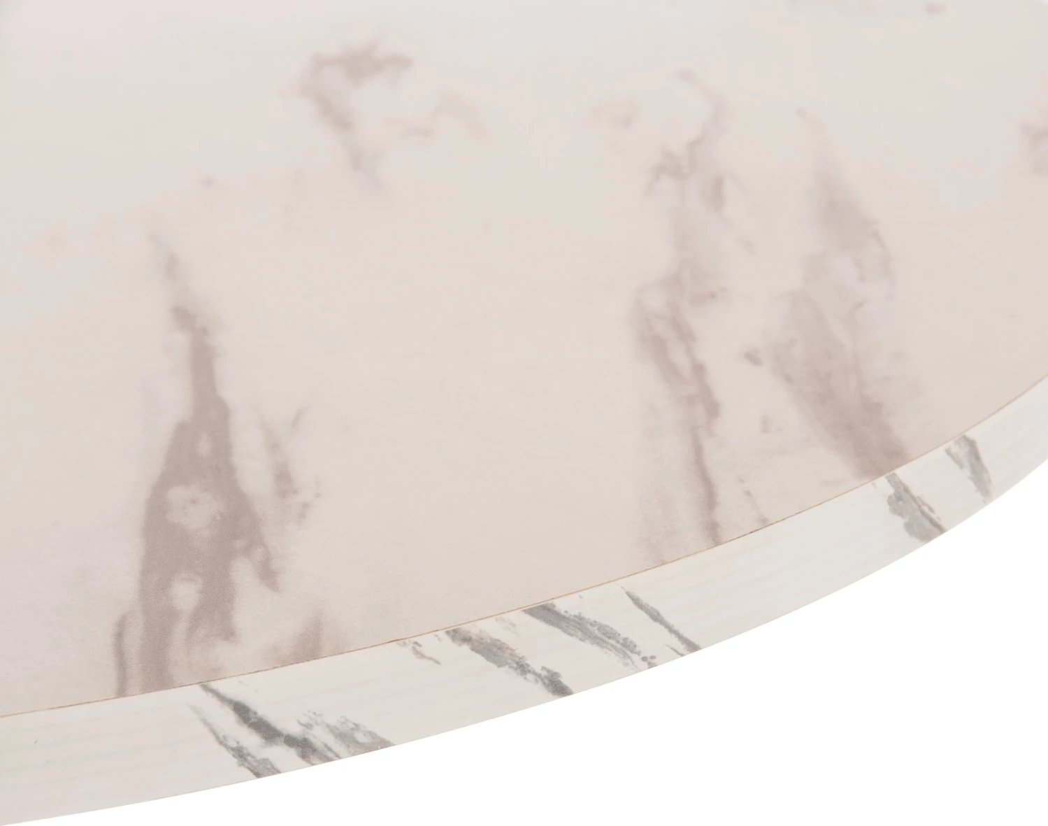 Tavolinë e rrumbullakët ngrënieje ROLLO, ngjyrë mermeri të bardhë, këmbë metalike, FH9421.11, 90x74cm