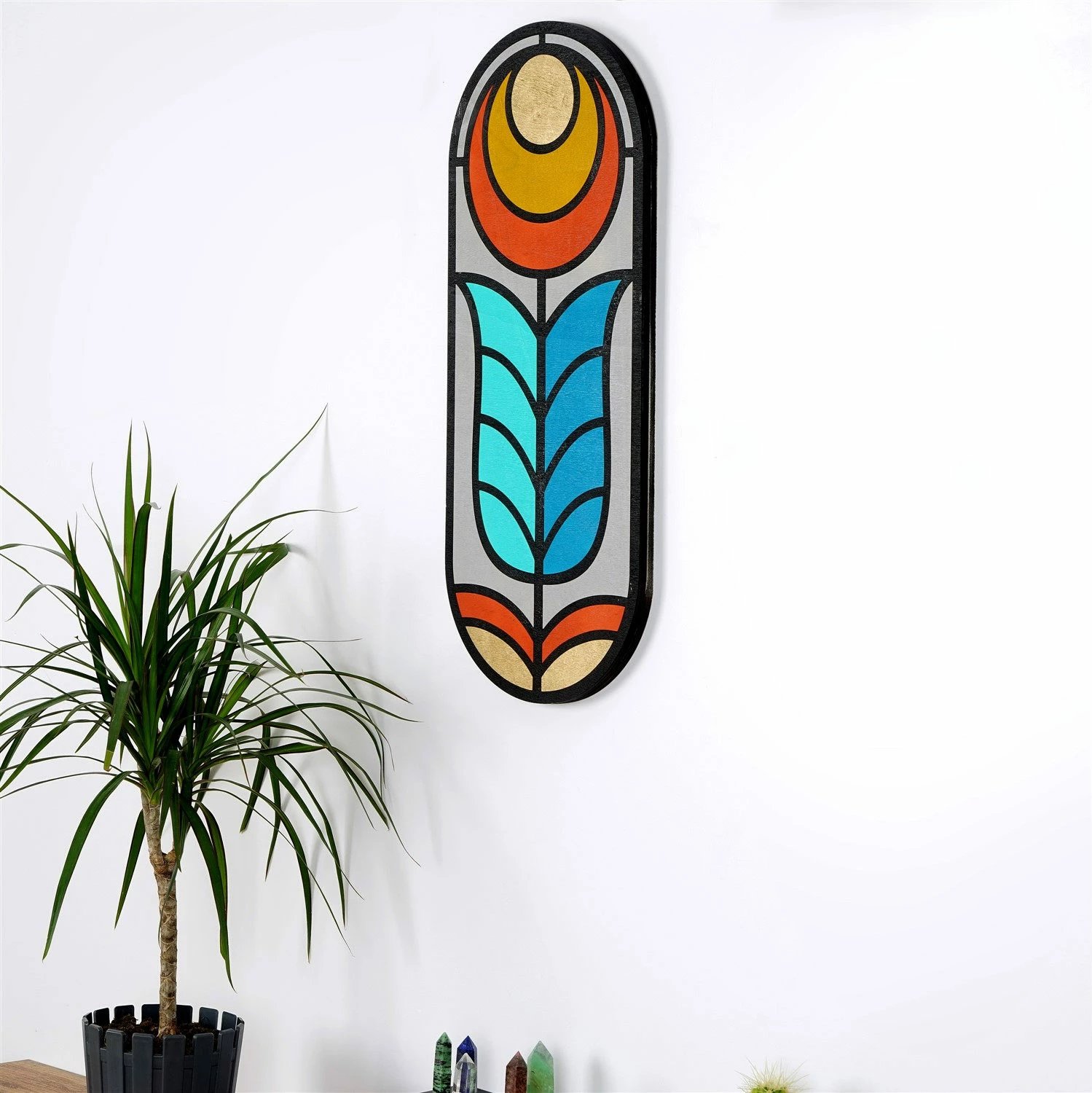 Aksesor dekorativ prej druri për mur, Wallity, ART060