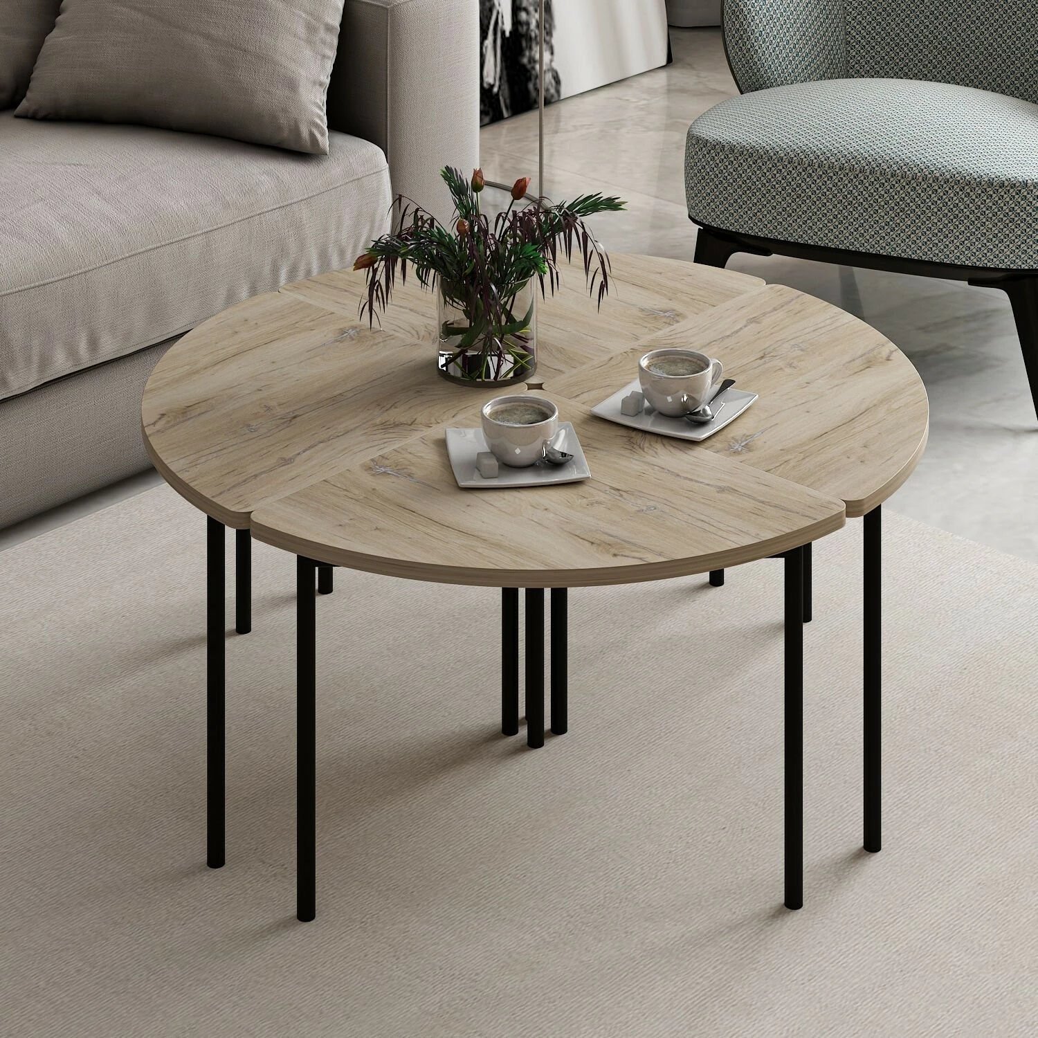 Tavolinë kafeje Skye Decor, Emma - 8922, ngjyrë arre