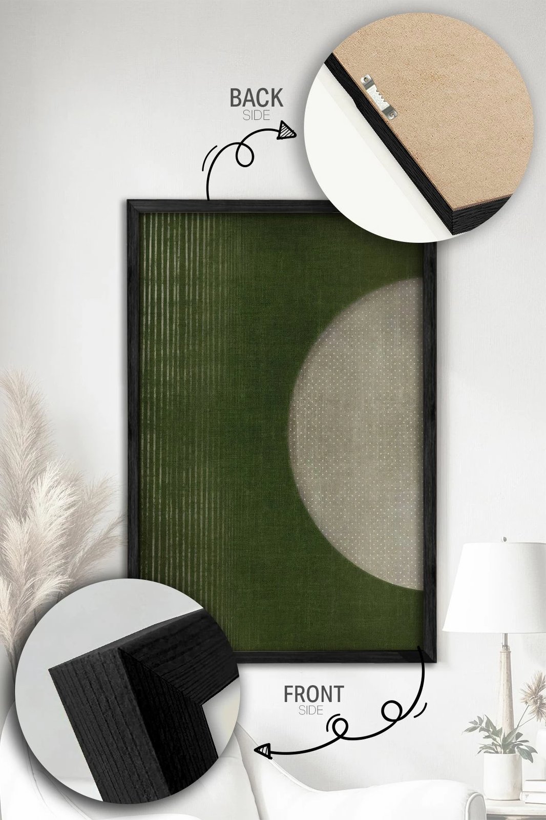 Pikturë dekorative me kornizë (2 copë), Wallity, Ersy2Lımodel44-Sıyah