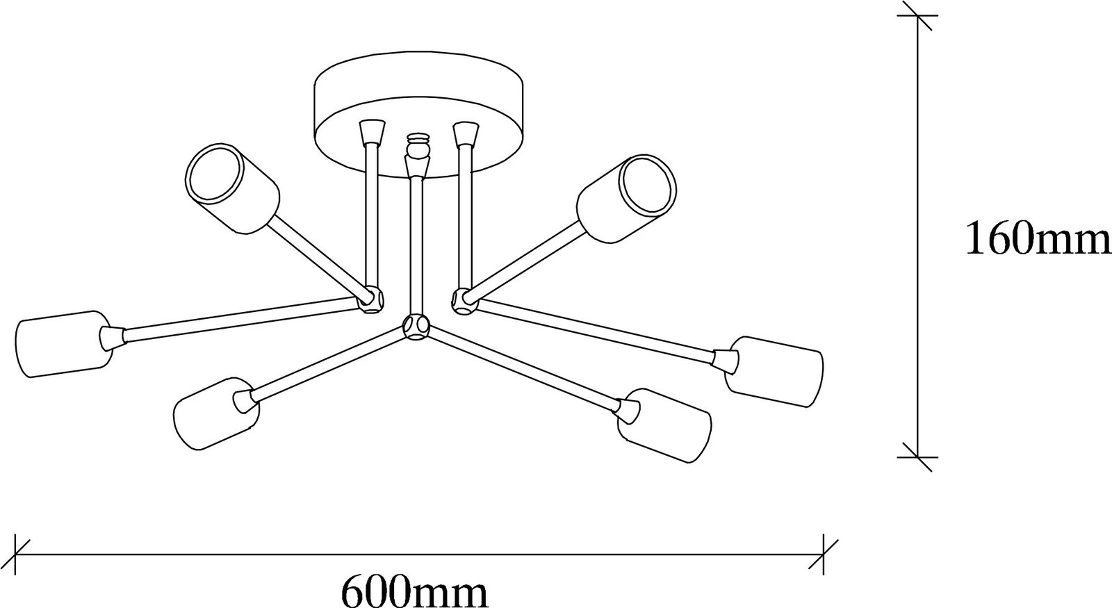 Llambë tavani Opviq, Sparrow - 1231, metal i zi
