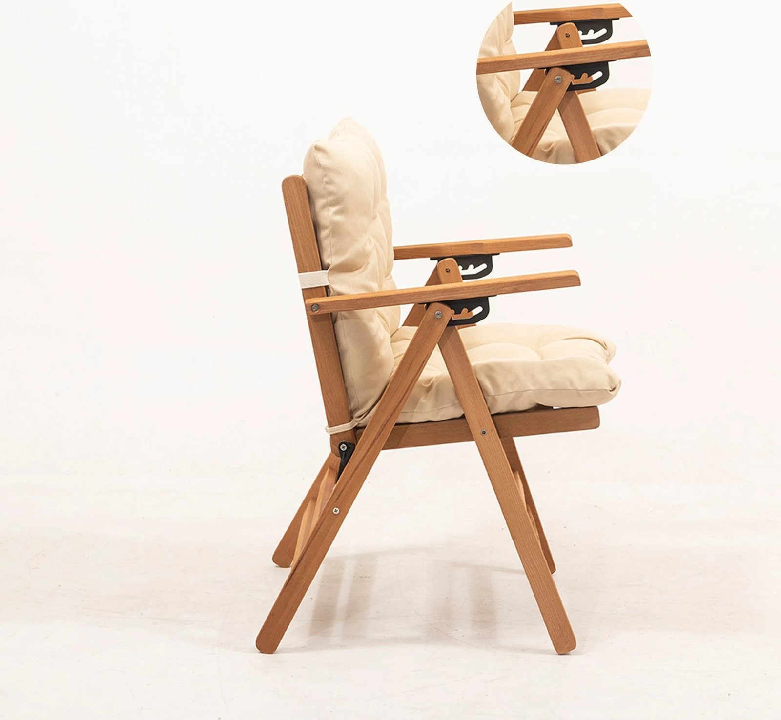 Karrige kopshti Hanah Home, My027, dru ahu, natyrale/krem