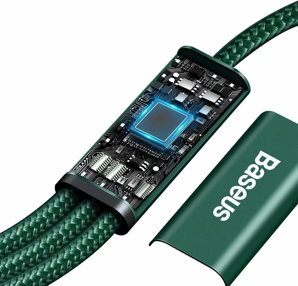 Kabllo 3-në-1 Baseus Rapid Series CAMLT-SC06, 1.5m, 20W, USB-C/Lightning/micro USB, e gjelbër Kabllo 3-në-1 Baseus Rapid Series CAMLT-SC06, 1.5m, 20W, USB-C/Lightning/micro USB, e gjelbër