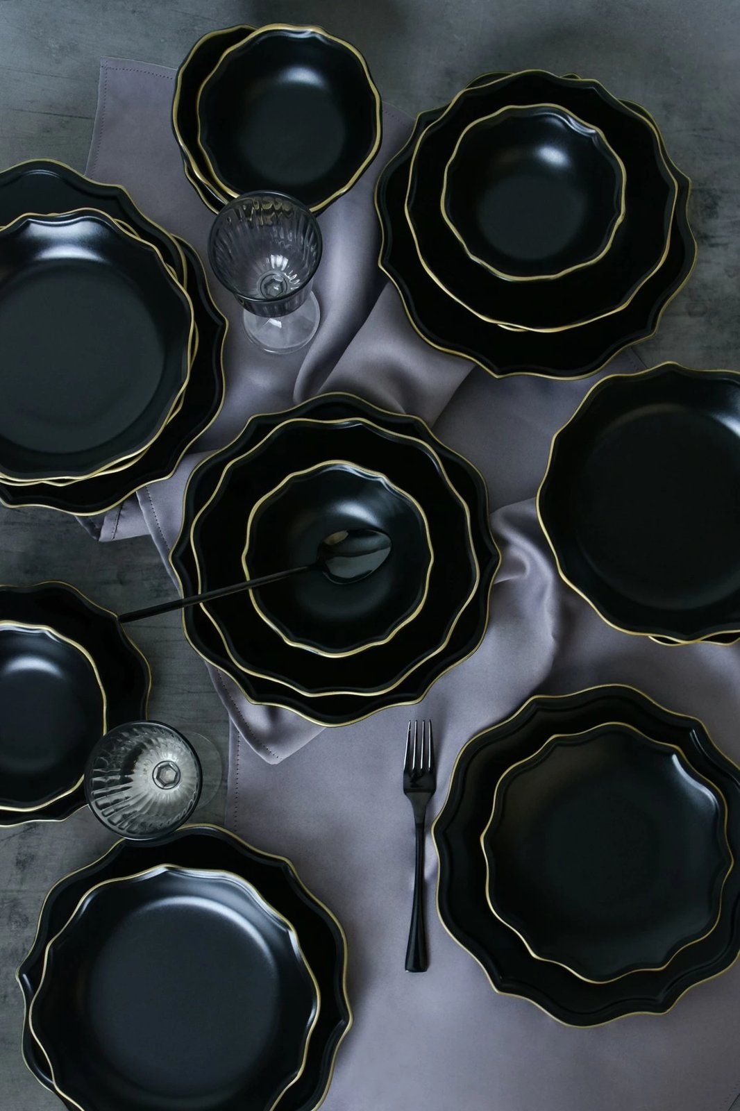 Set enësh darke qeramike (24 copë), Hermia Concept, ngjyrë e zezë mat, X0001517400000000000000000