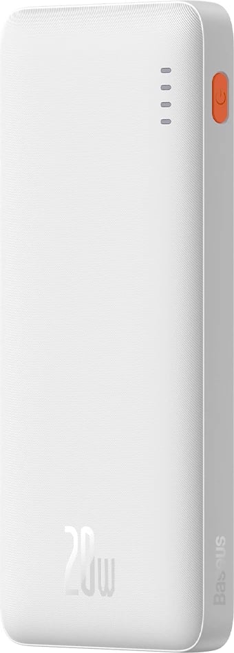 Powerbank Baseus Airpow 10000mAh 20W me kabllo USB-A në USB-C, Bardhë