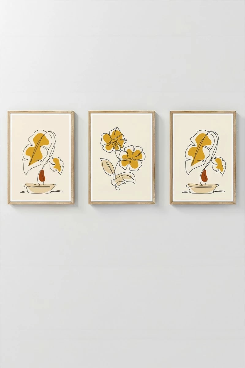 Set pikturash dekorative me kornizë, 3 pjesë, Wallity, 3Dartsohoset107