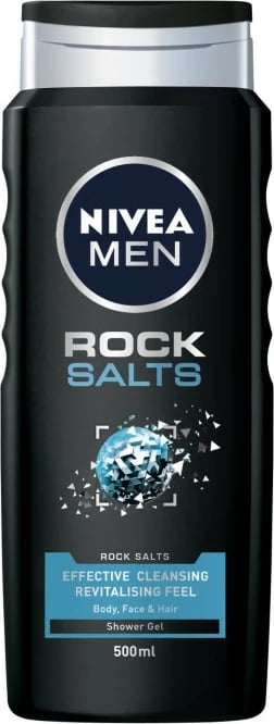 Xhel dushi për meshkuj Nivea Men Rock Salts Face, Body and Hair 500ml