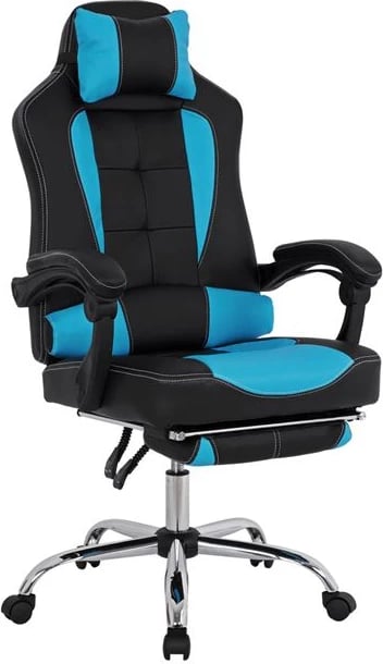 Karrige gaming për zyre me këmbëz FH1055.08 Synchro e zezë dhe blu e lehtë 66x67x130 cm