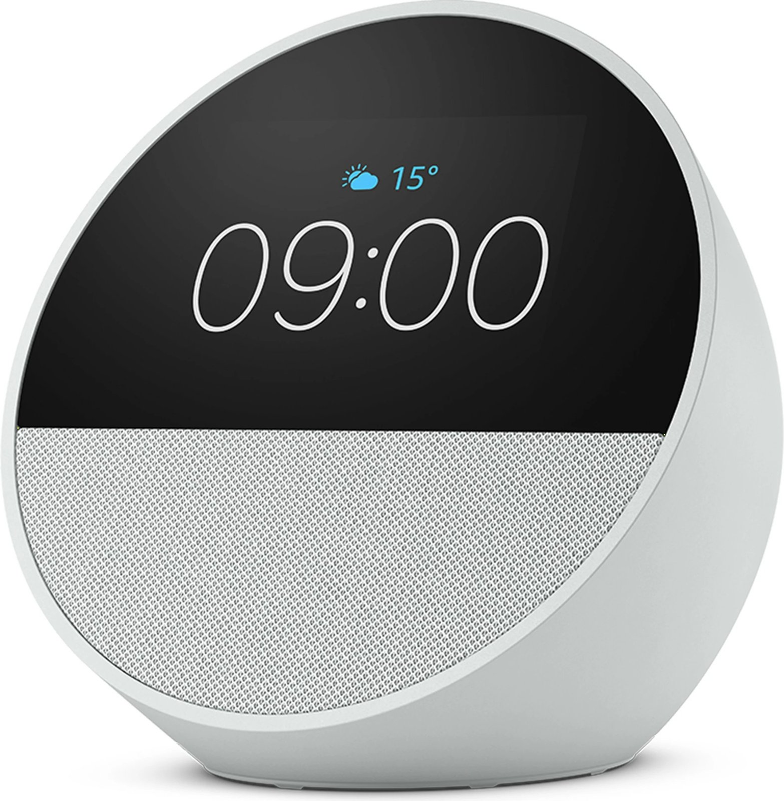 Altoparlant smart Amazon Echo Spot 2024, Alexa, 2.83 inç, 4 bërthama, i bardhë