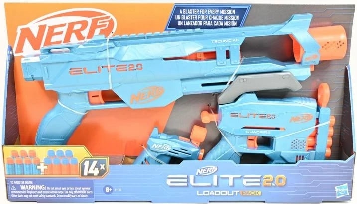 Set armësh lodër NERF Elite 2.0 Loadout, 3 copë, Blu