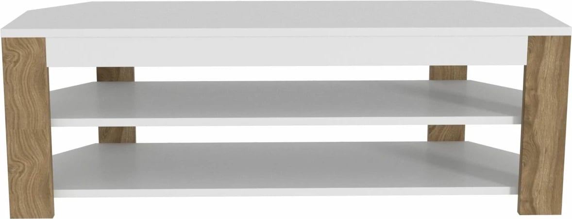 Komodë TV Skye Decor, e bardhë, lisi oud