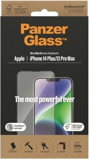 Xham i temperuar PanzerGlass Ultra-Wide Fit me EasyAligner për iPhone 14 Plus / 13 Pro Max