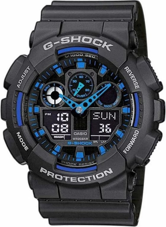 Orë dore për meshkuj Casio G-Shock, zi e kaltër