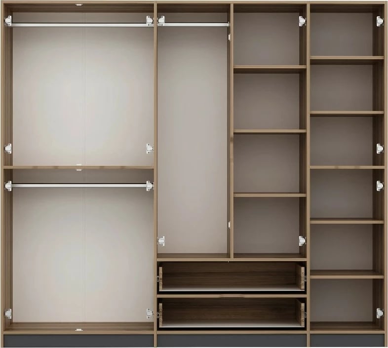 Dollap Hanah Home Elina, anthracite dhe dore, 232x208x52cm