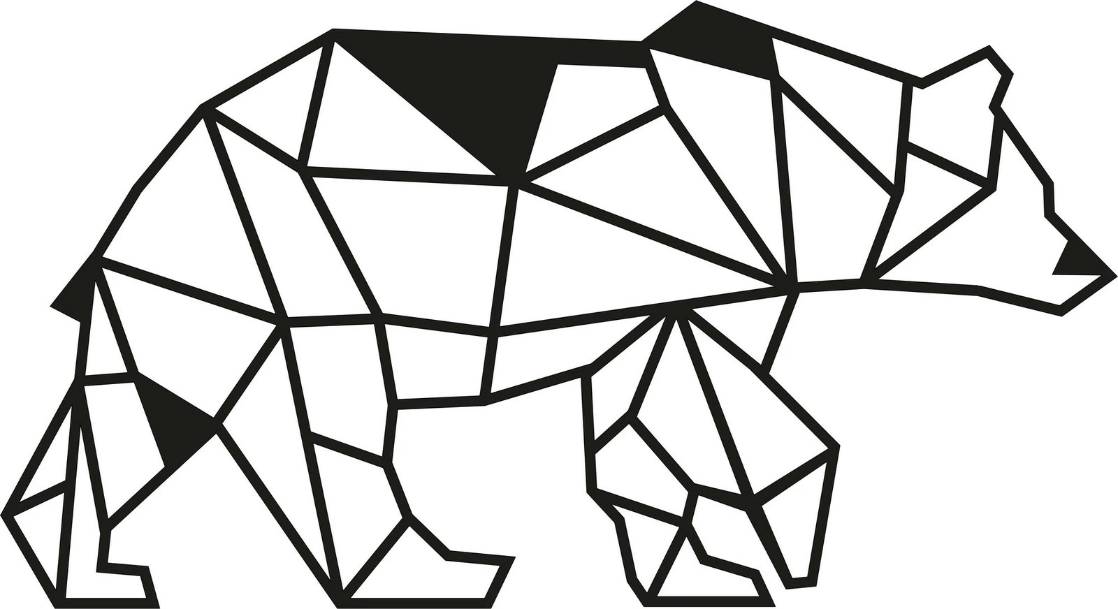 Aksesor dekorativ metalik për mur, ari, Wallity, ngjyrë e zezë, 55x30cm