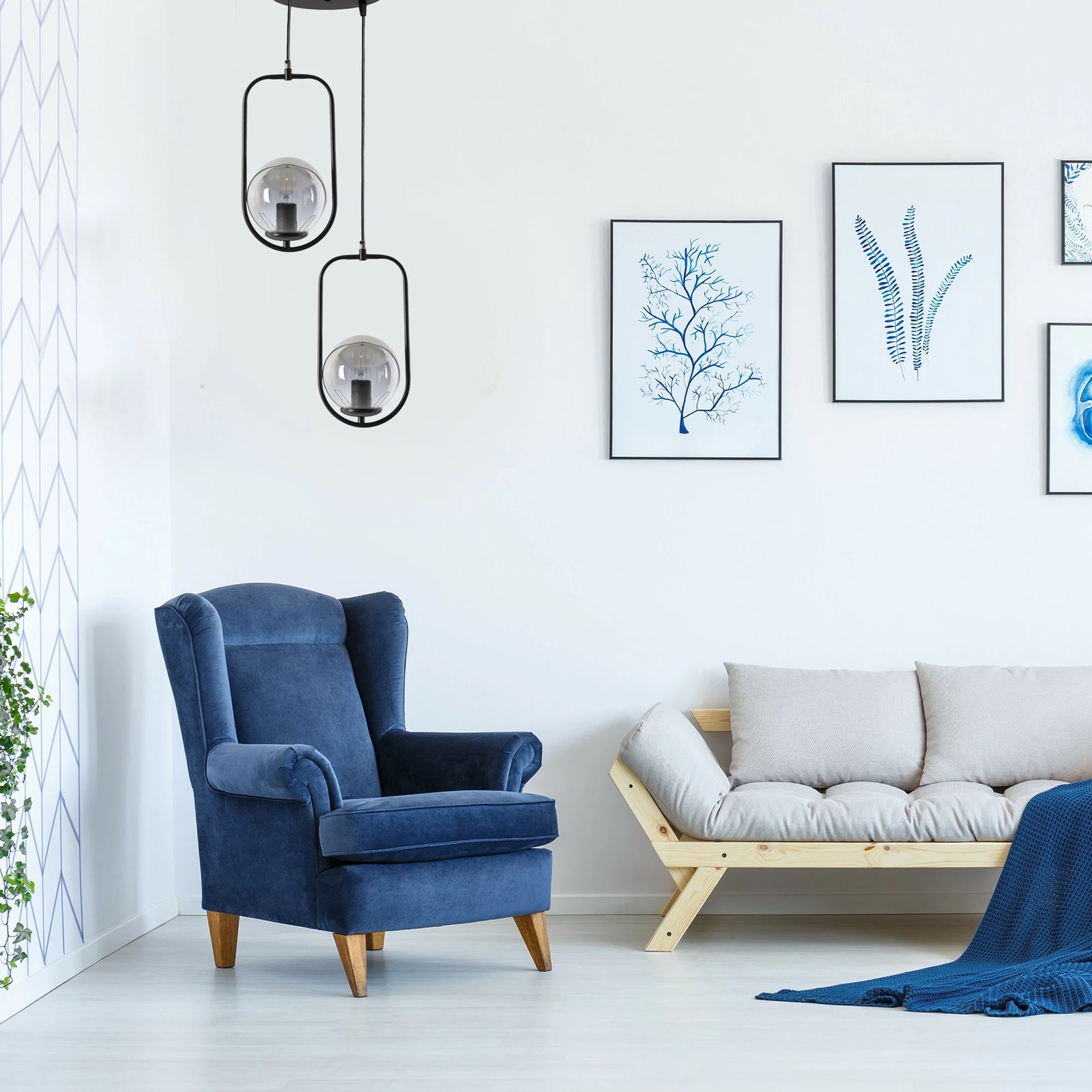 Llambë tavani Opviq, ahu, 2 drita, tepsi, xham i tymosur, e zezë