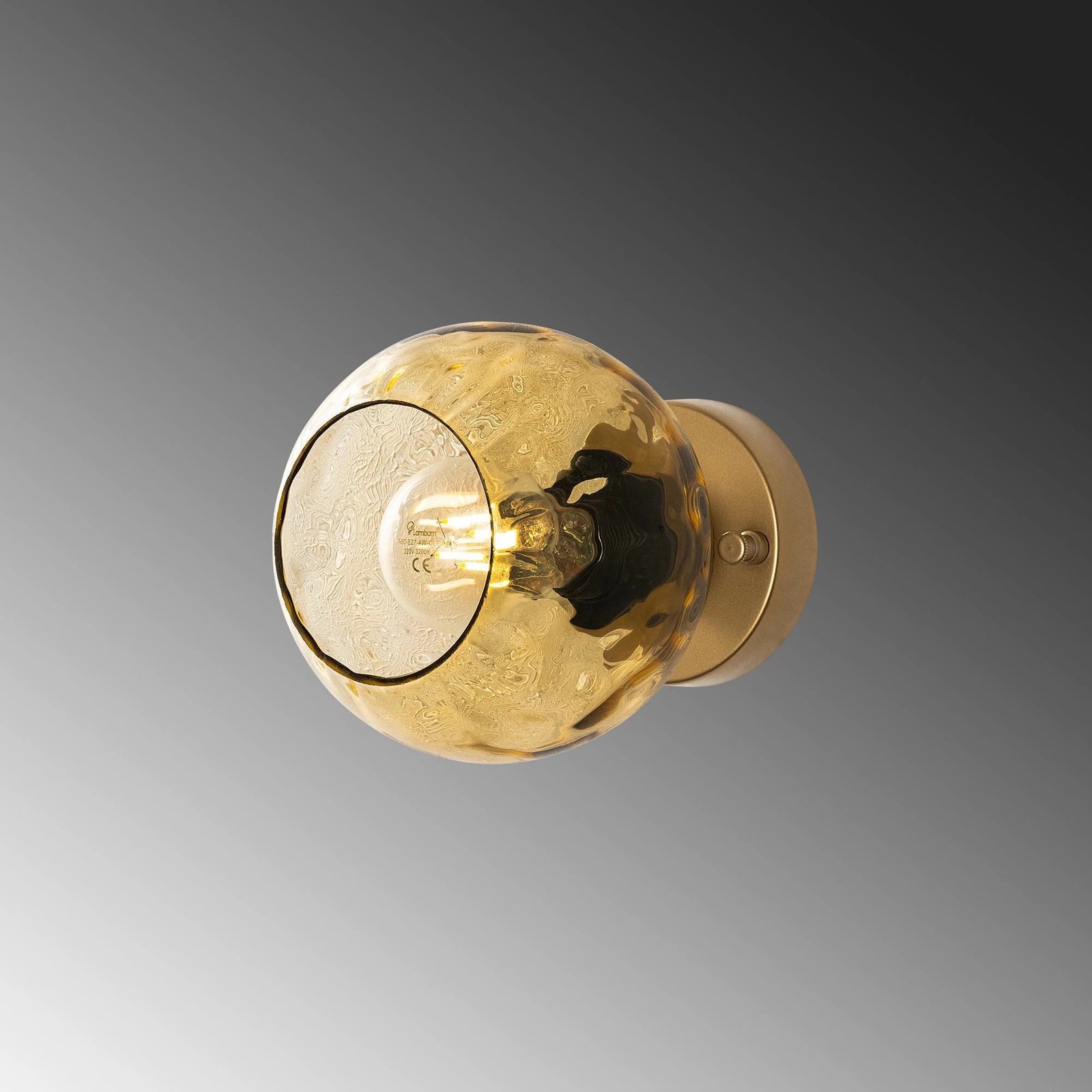 Llambë muri Opviq, Benek - 15 - 14404, metal e xham, ngjyrë e verdhë dhe ari