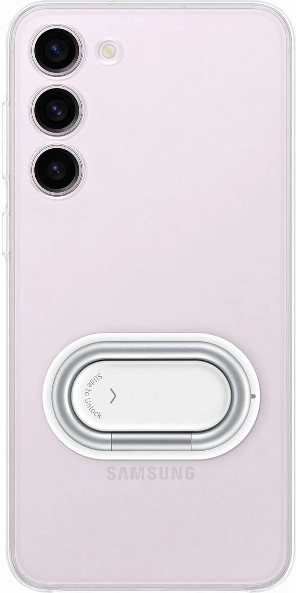 Mbështjellës Samsung Clear Gadget Case për Samsung Galaxy S23+, me mbajtëse gishti dhe qëndrim, Transparent