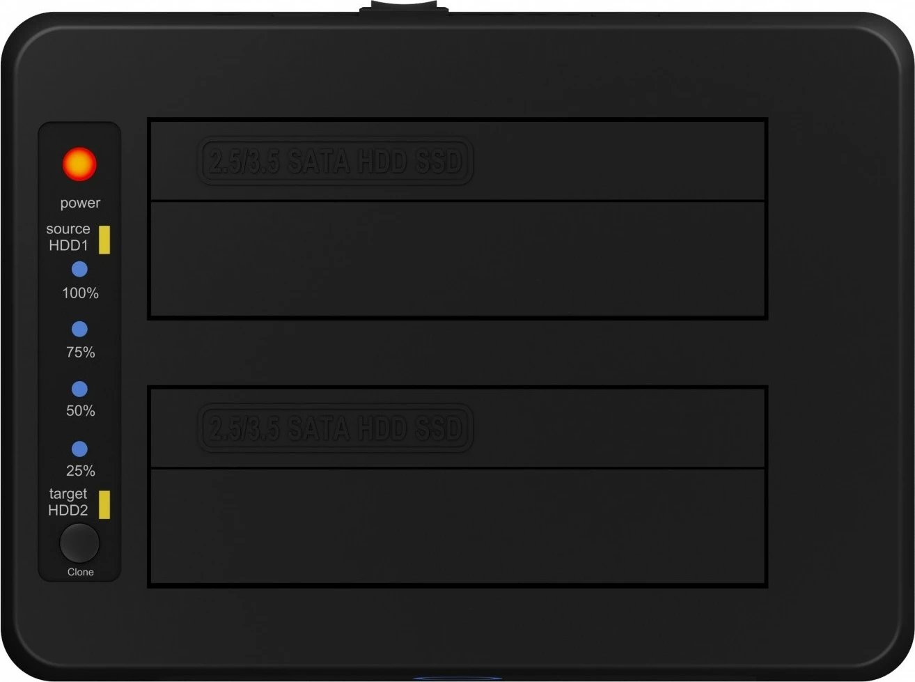 Docking station IcyBox IB-1232CL-U3 për 2x2.5" ose 3.5" SATA HDD, USB 3.0, e zezë