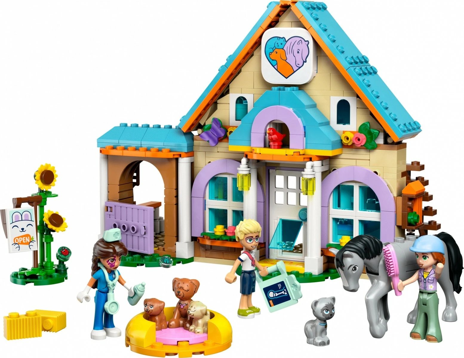 Set LEGO Friends 42651 klinikë për kuaj dhe kafshë, 428 pjesë, shumëngjyrësh