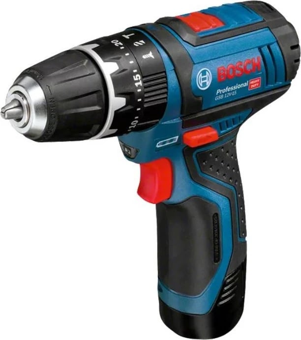 Borrë Bosch GSB 120-LI, 2x Bateri, Kuti, Blu