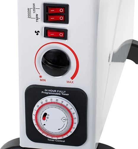 Ngrohës konvektor, Mesko, MS 7741, 2000W, termostat, timer 24h, ventilator Turbo, i bardhë