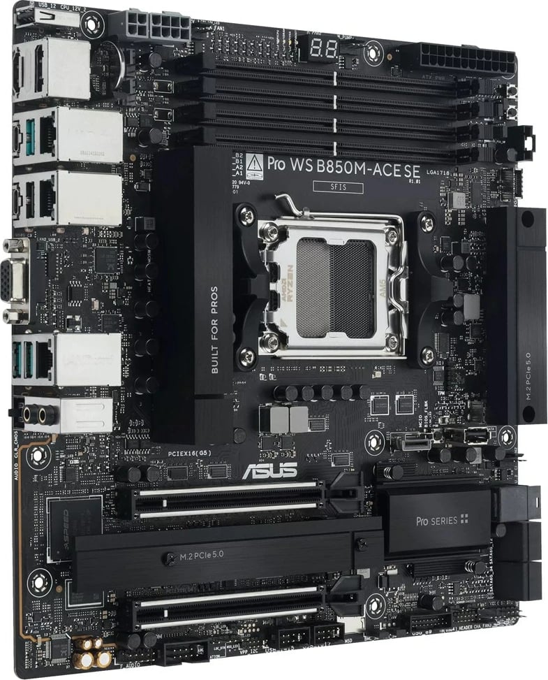 Pllakë amë ASUS PRO WS B850M-ACE SE, Socket AM5, ATX, 256 GB RAM, 10Gb Ethernet, E zezë