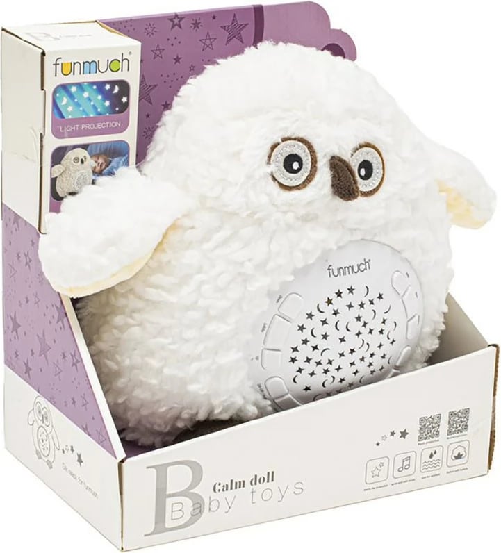 Pelush buf me projektor, FUNMUCH, drita yjesh e hënë, white noise dhe melodi, i bardhë