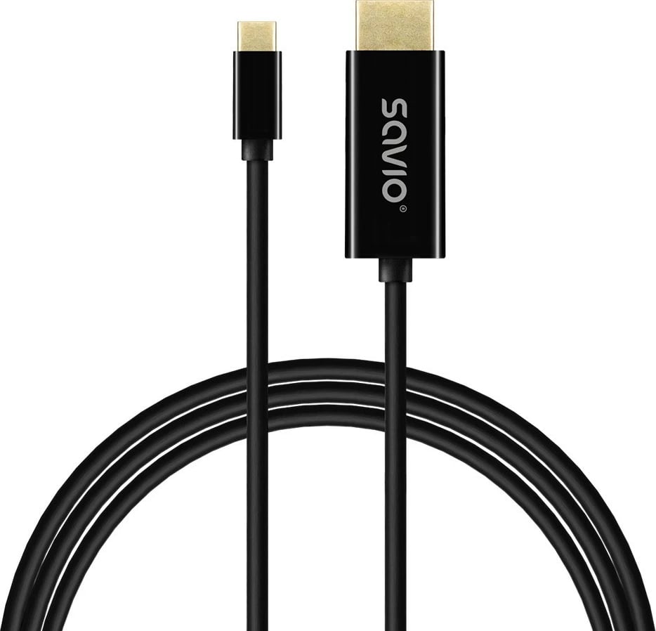 Kabllo USB-C në HDMI Savio CL-191, 2m, e zezë