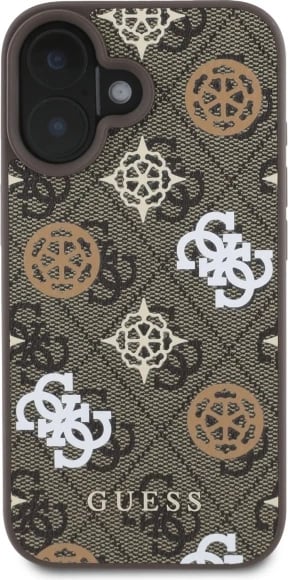 Mbështjellës Guess Peony On 4G Background MagSafe për iPhone 16, Kafe