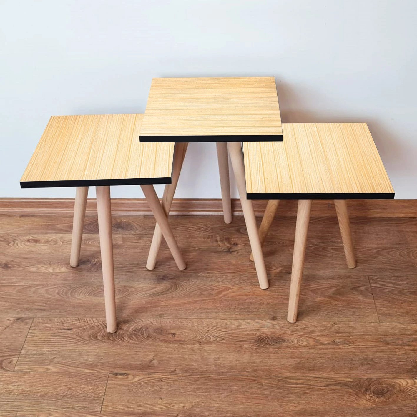 Tavolina ndihmëse të vendosshme (3 copë), Skye Decor, 3Shp118, bezhë