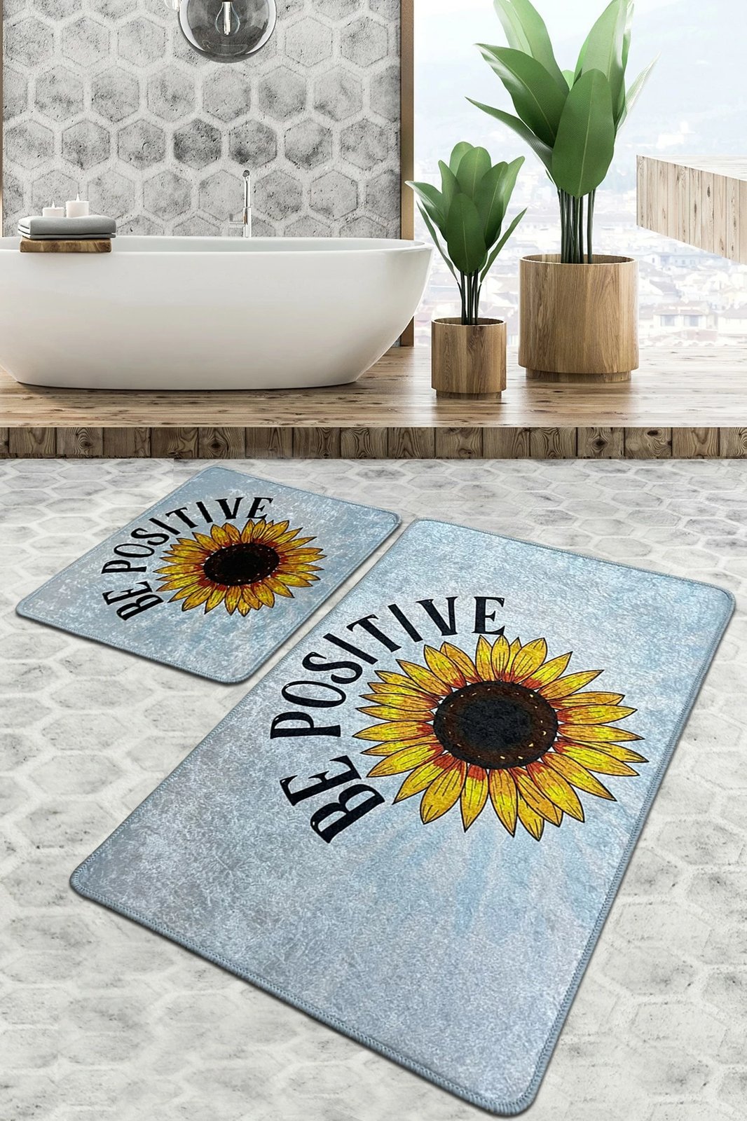 Set dy pjesësh bathmat Mijölnir, Be Positive Djt