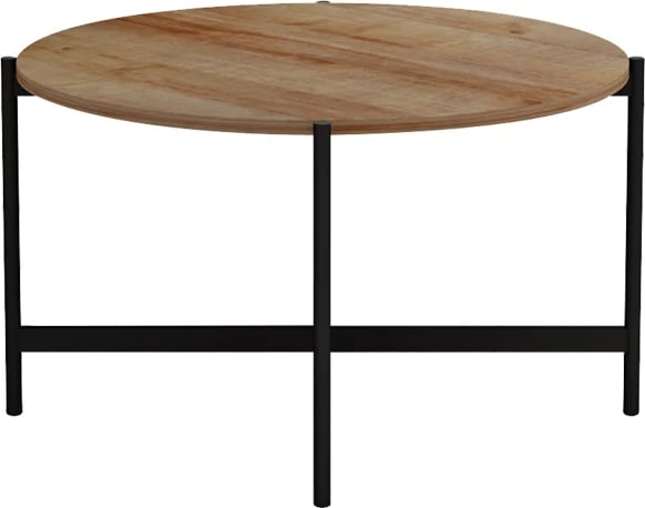 Tavolinë kafeje Aisle melamine, natyrale-e zezë, D80x45cm