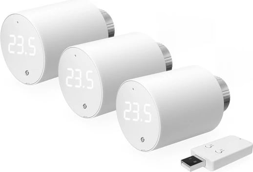 Termostat Shelly Plug & Play 3x Blu TRV & Blu Gateway Gen3, i bardhë Termostat Shelly Plug & Play 3x Blu TRV & Blu Gateway Gen3, i bardhë