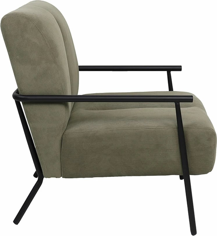 Fotel Kioto, kadife ngjyrë haki, 64x76x81