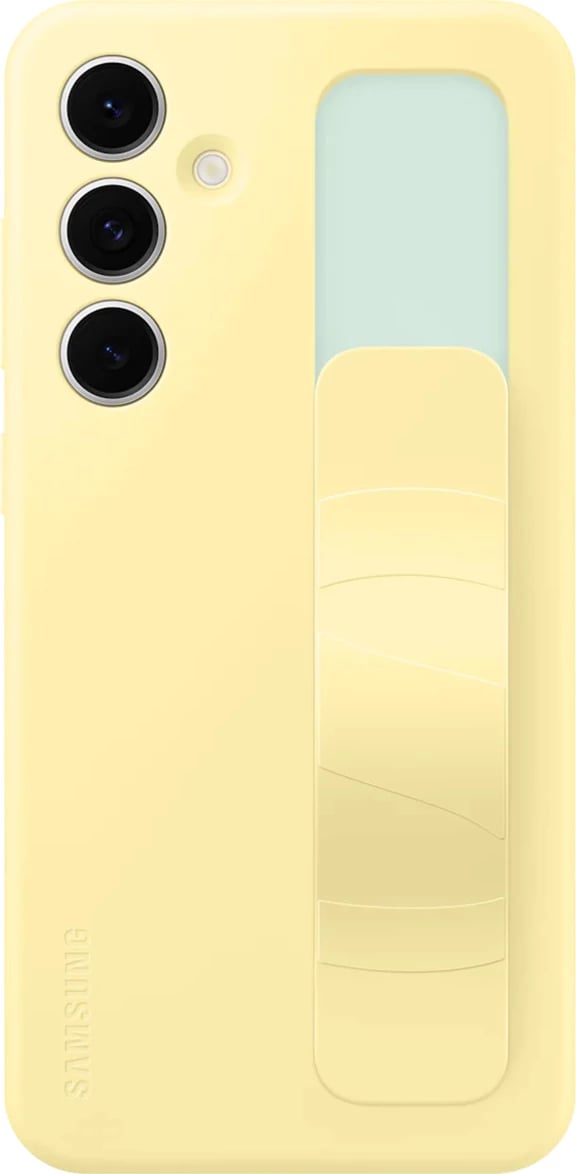 Mbështjellës Samsung Standing Grip Case EF-GS721CYEGWW për Galaxy S24 FE, silikon, e verdhë