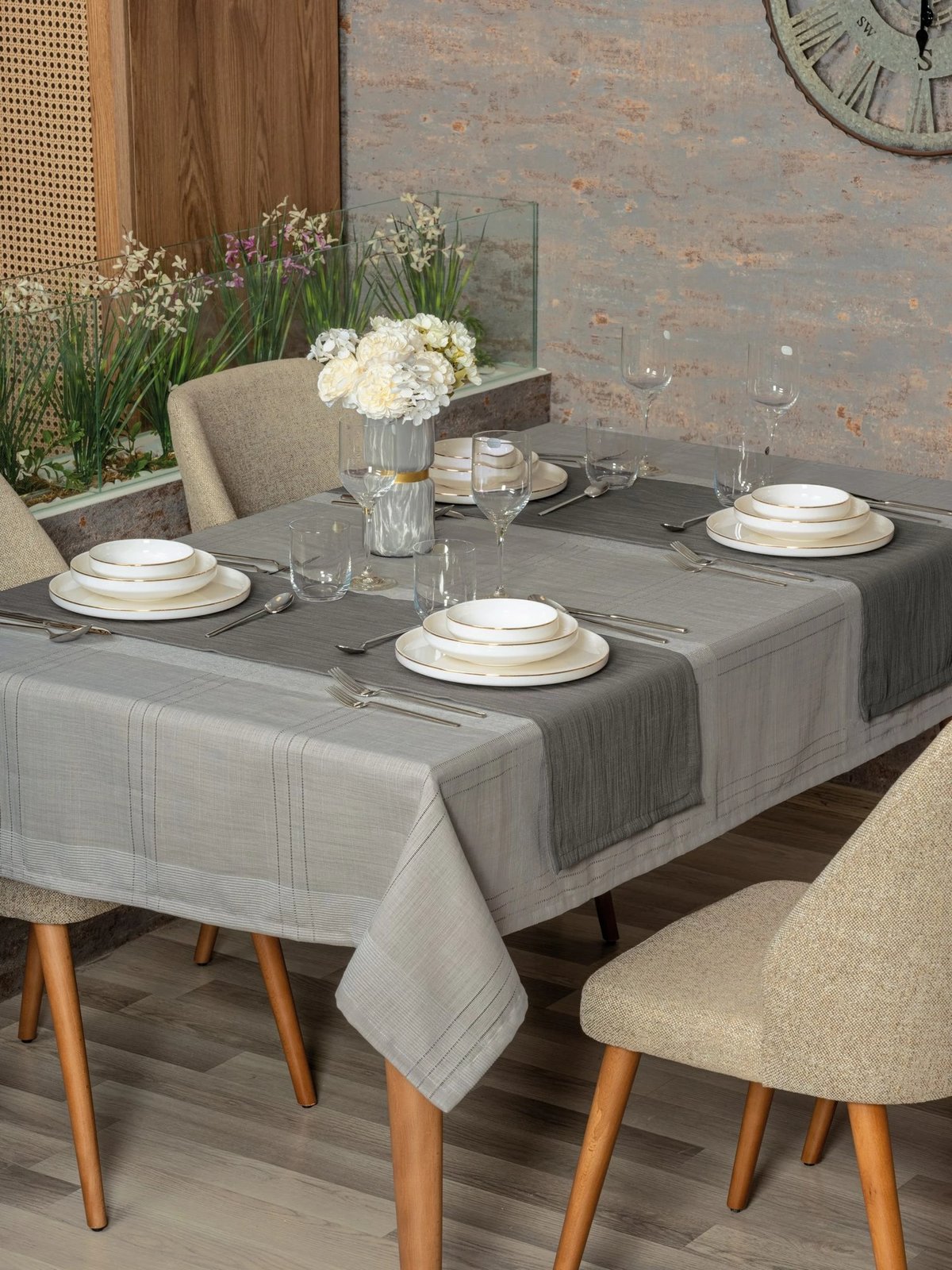 Set mbulesash tavoline (2 copë), L'essentiel, Jasmine 160, gri