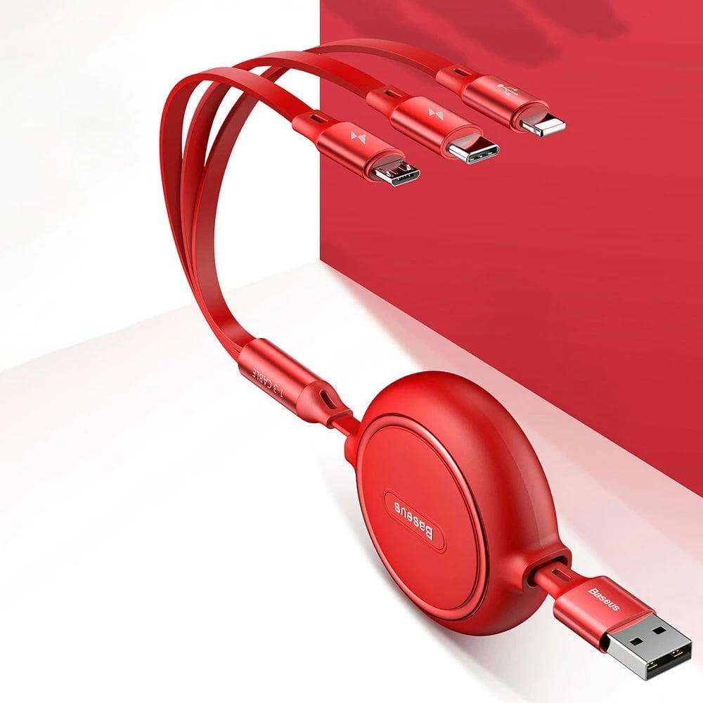 Kabllo zgjatshme 3-në-1 Baseus Golden Loop CAMLT-JH01, USB - micro USB / Lightning / USB-C, 1.2m, e zezë Kabllo zgjatshme 3-në-1 Baseus Golden Loop CAMLT-JH01, USB - micro USB / Lightning / USB-C, 1.2m, e zezë