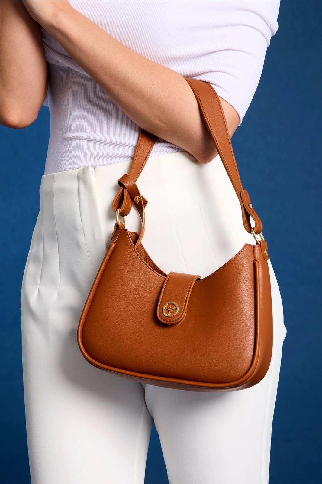 Çantë krahu Zoozie Bags, Larissa, ngjyrë kafe e hapur
