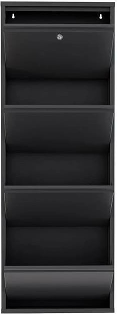 Dollap për këpucë Skye Decor, 4 pjesë, metal, ngjyrë antracit, me kyçje