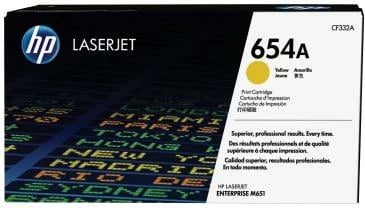 Toner, HP, 654A (CF332A), për LaserJet Enterprise M651, rendiment 9,750–23,700 faqe, i verdhë