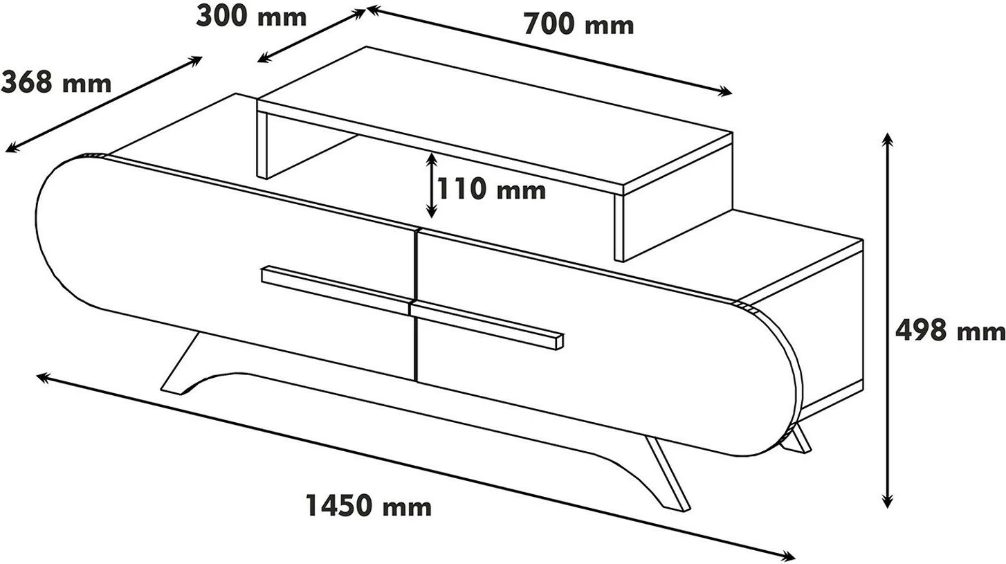 Komodë TV Hanah Home, ngjyrë trëndafili-lisi, krem Komodë TV Hanah Home, ngjyrë trëndafili-lisi, krem
